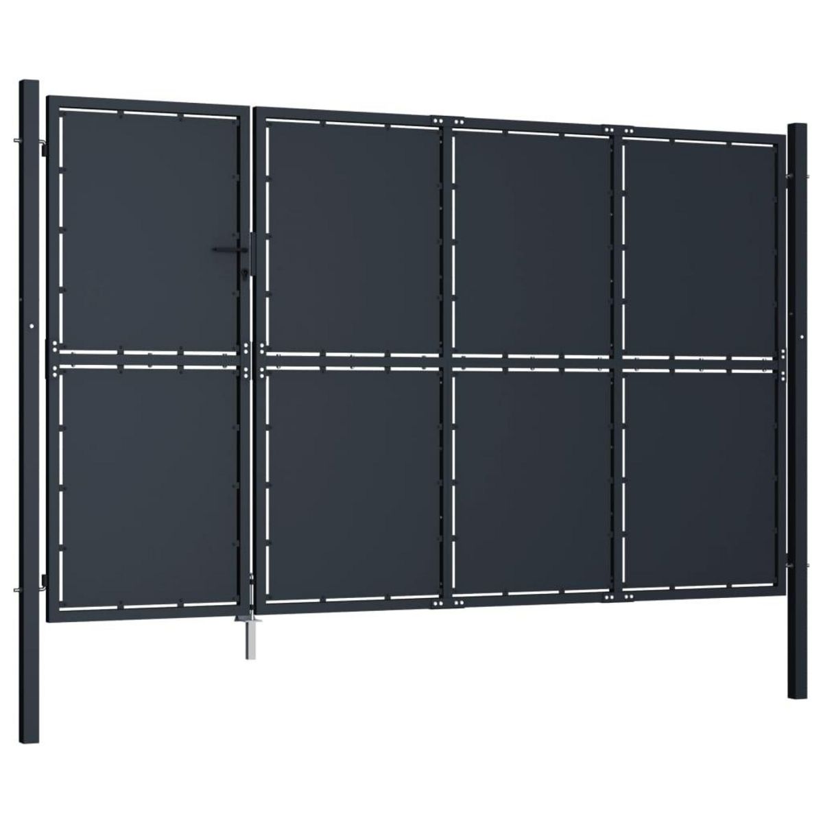 VIDAXL Portail de jardin Acier 350 x 175 cm Anthracite