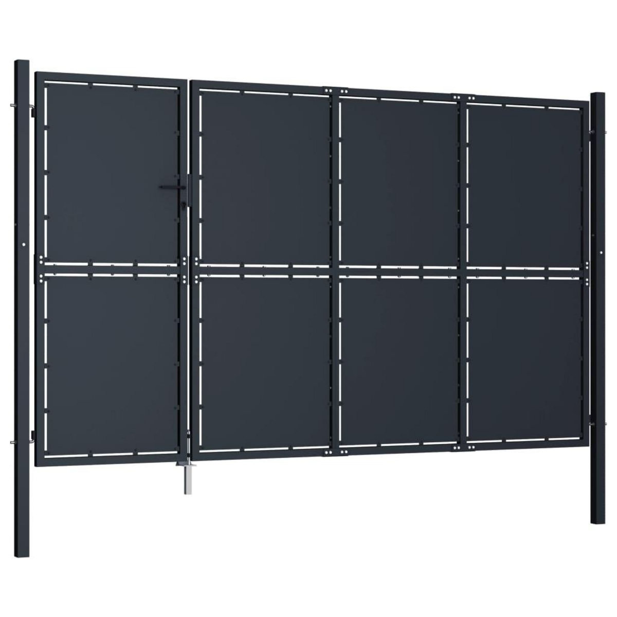 VIDAXL Portail de jardin Acier 350 x 175 cm Anthracite