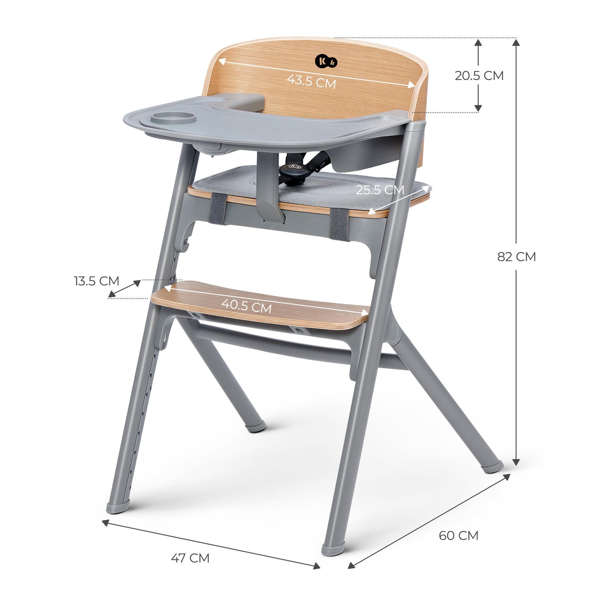 Voir la diapositive 6 : KINDERKRAFT Chaise haute avec design moderne et soutien ergonomique