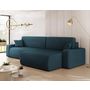 Voir la diapositive 2 : BEST MOBILIER Artemisa - canapé d'angle réversible 5 places convertible avec coffre en velours côtelé