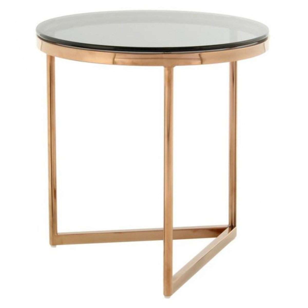 Paris Prix Table d'Appoint Design  Wynona  42cm Gris & Or Rose