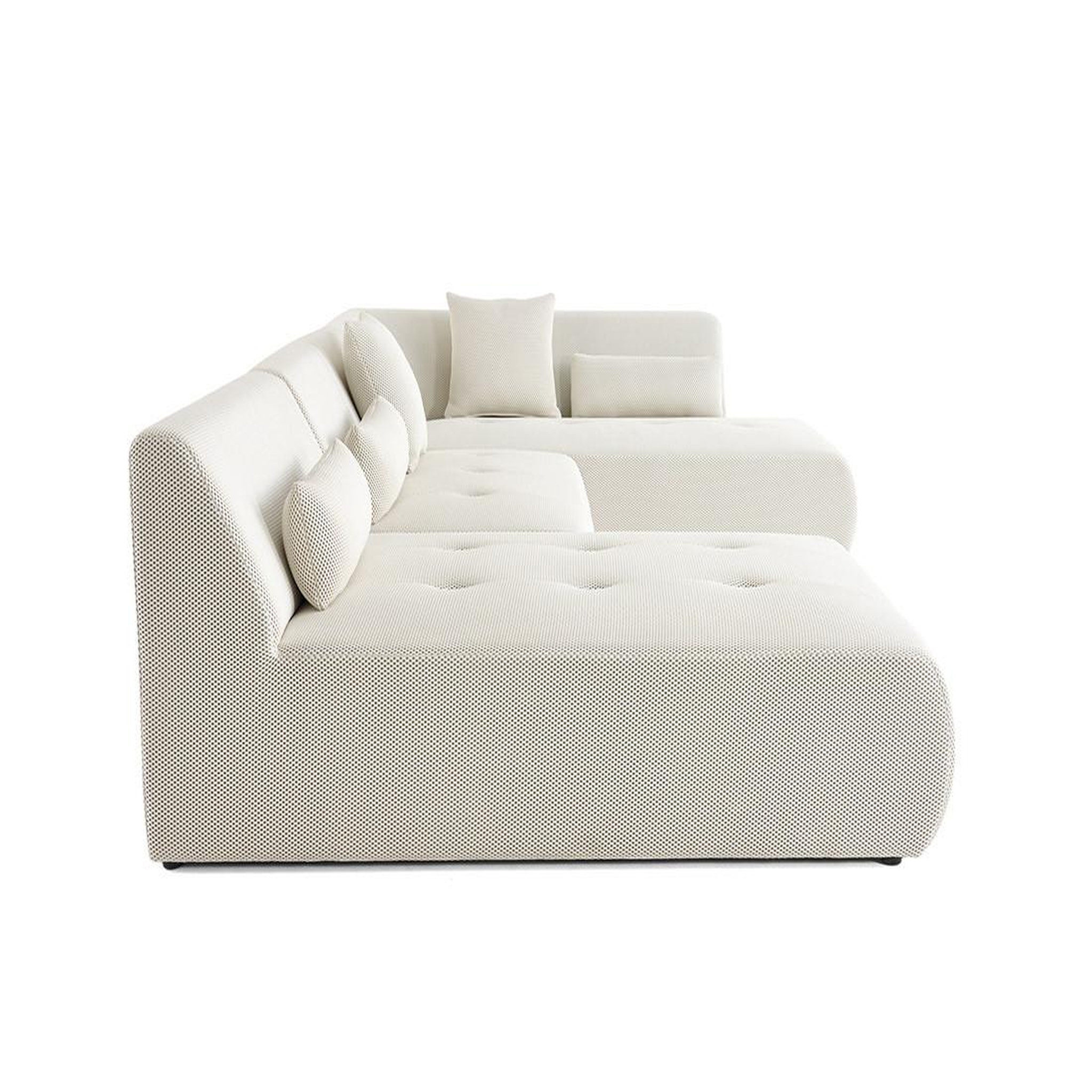 Voir la diapositive 3 : LISA DESIGN Onyx - canapé panoramique modulable d'angle droit - 7 places - en tissu mailles 3d