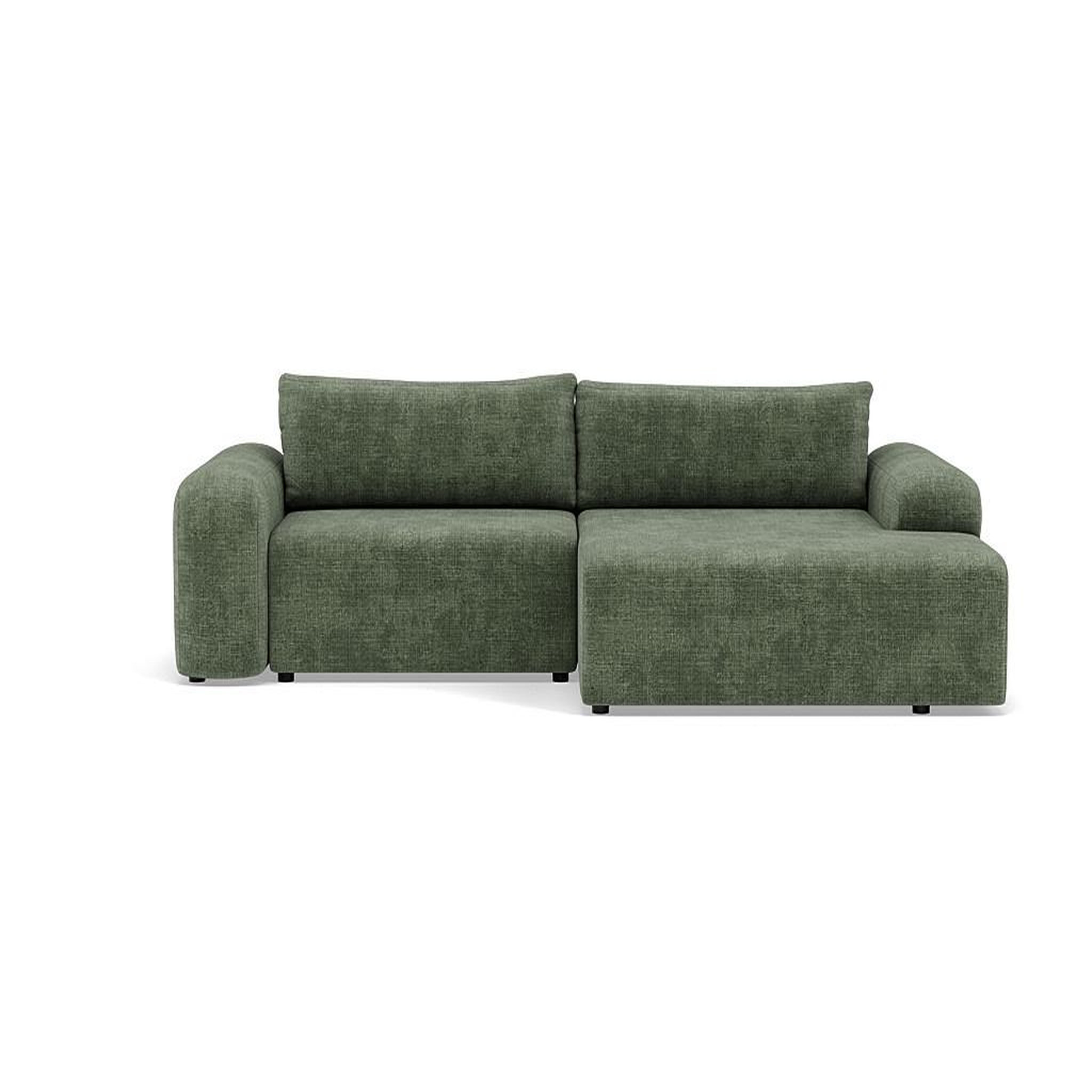 Voir la diapositive 1 : BEST MOBILIER Rebecca - canapé d'angle droit 4 places convertible avec coffre en velours texturé