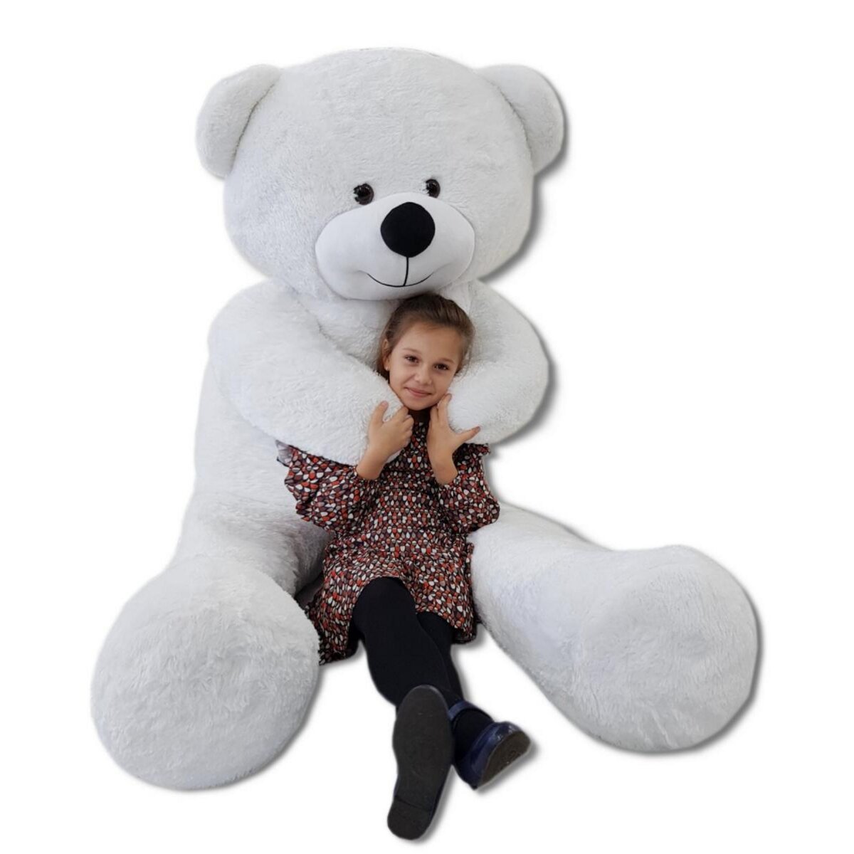 Grand nounours brun 220cm blanc