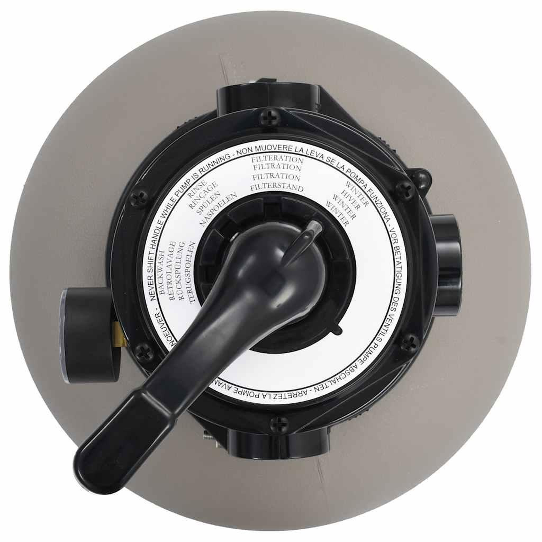 Voir la diapositive 2 : VIDAXL Filtre a sable pour piscine avec vanne 4 positions Gris 350 mm
