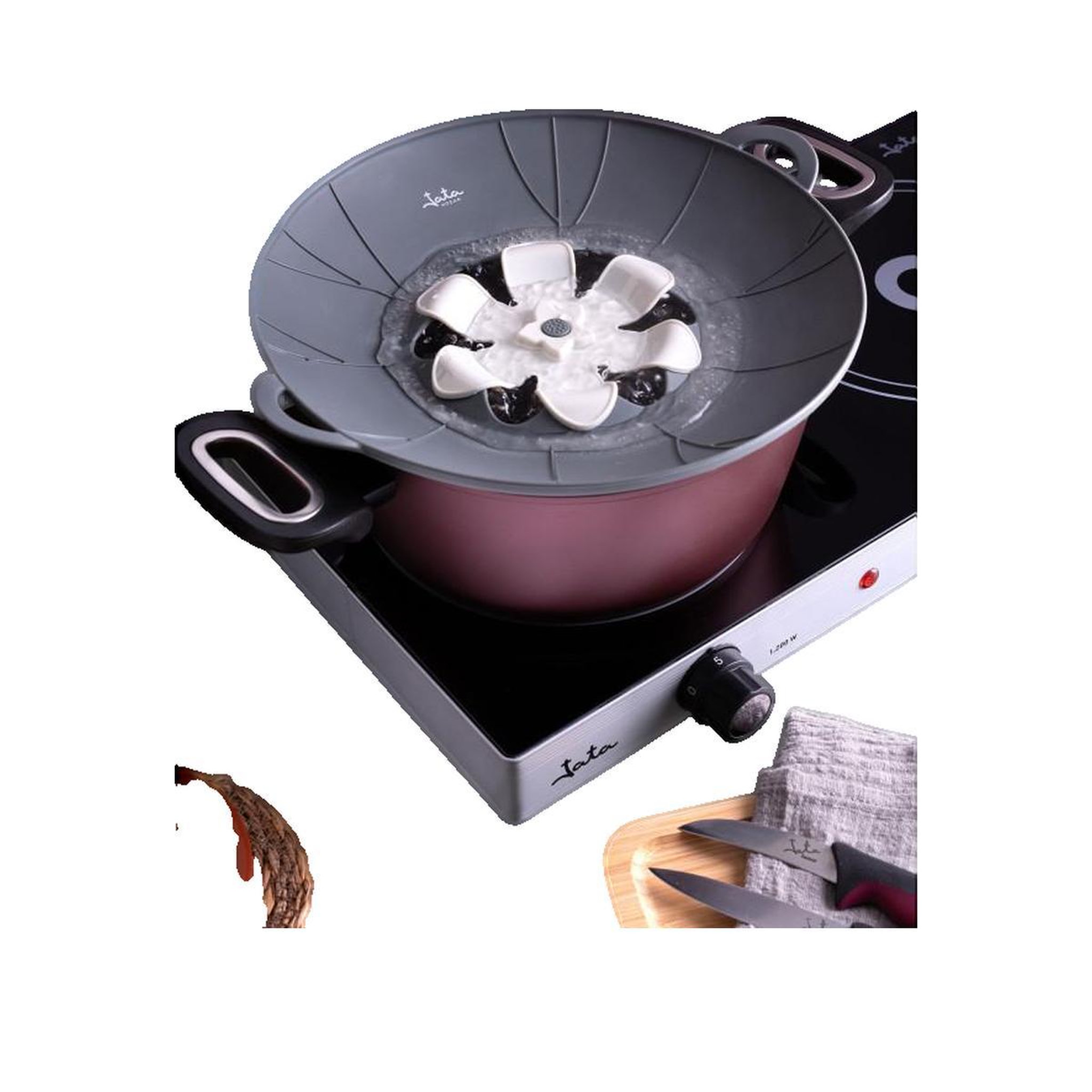 Voir la diapositive 2 : JATA Accessoire de cuisine Jata HACC4533 Couvercle antiéclaboussures gris