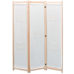 VIDAXL Cloison de separation 3 panneaux Creme 120x170x4 cm Tissu