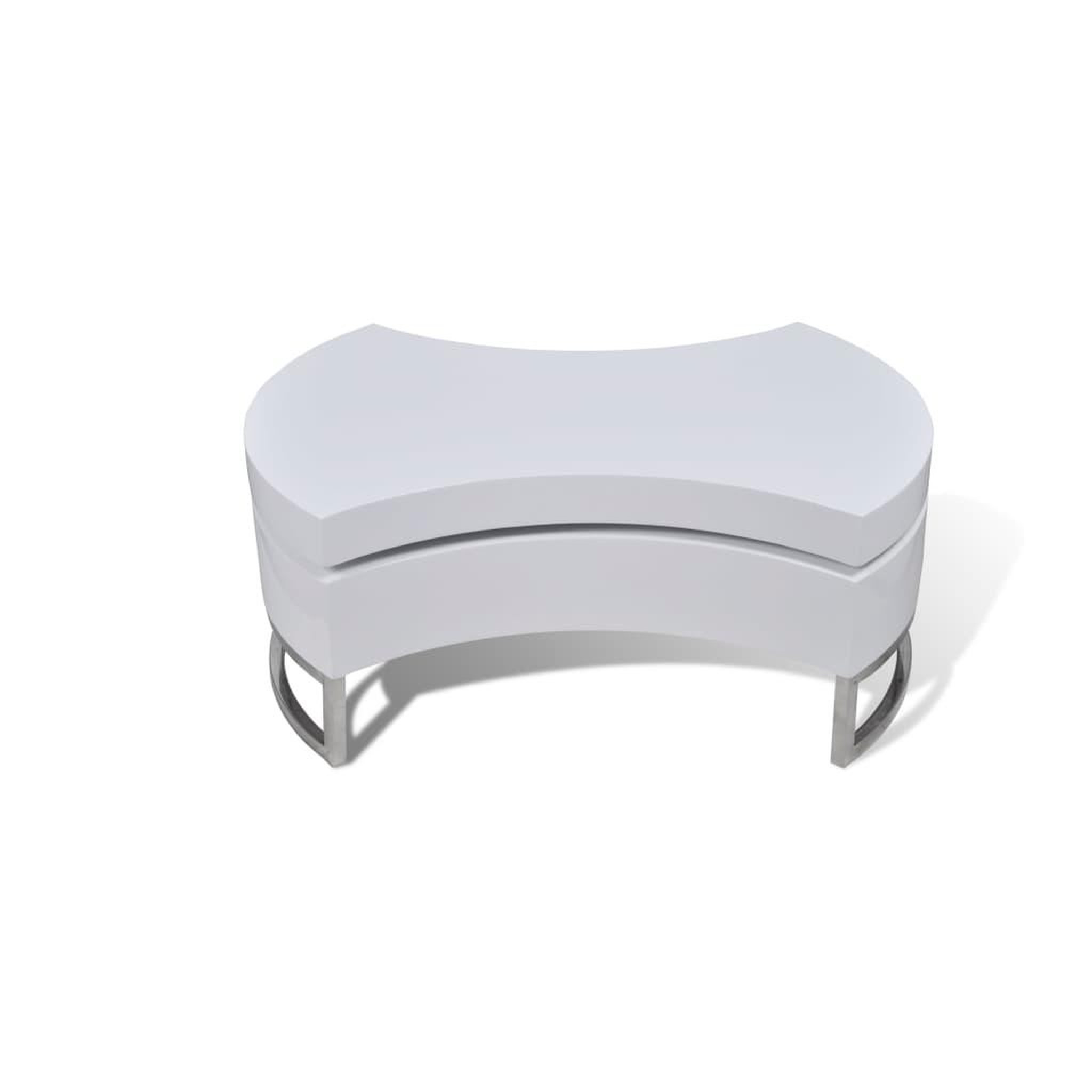 Voir la diapositive 5 : VIDAXL Table basse a forme reglable blanc brillant