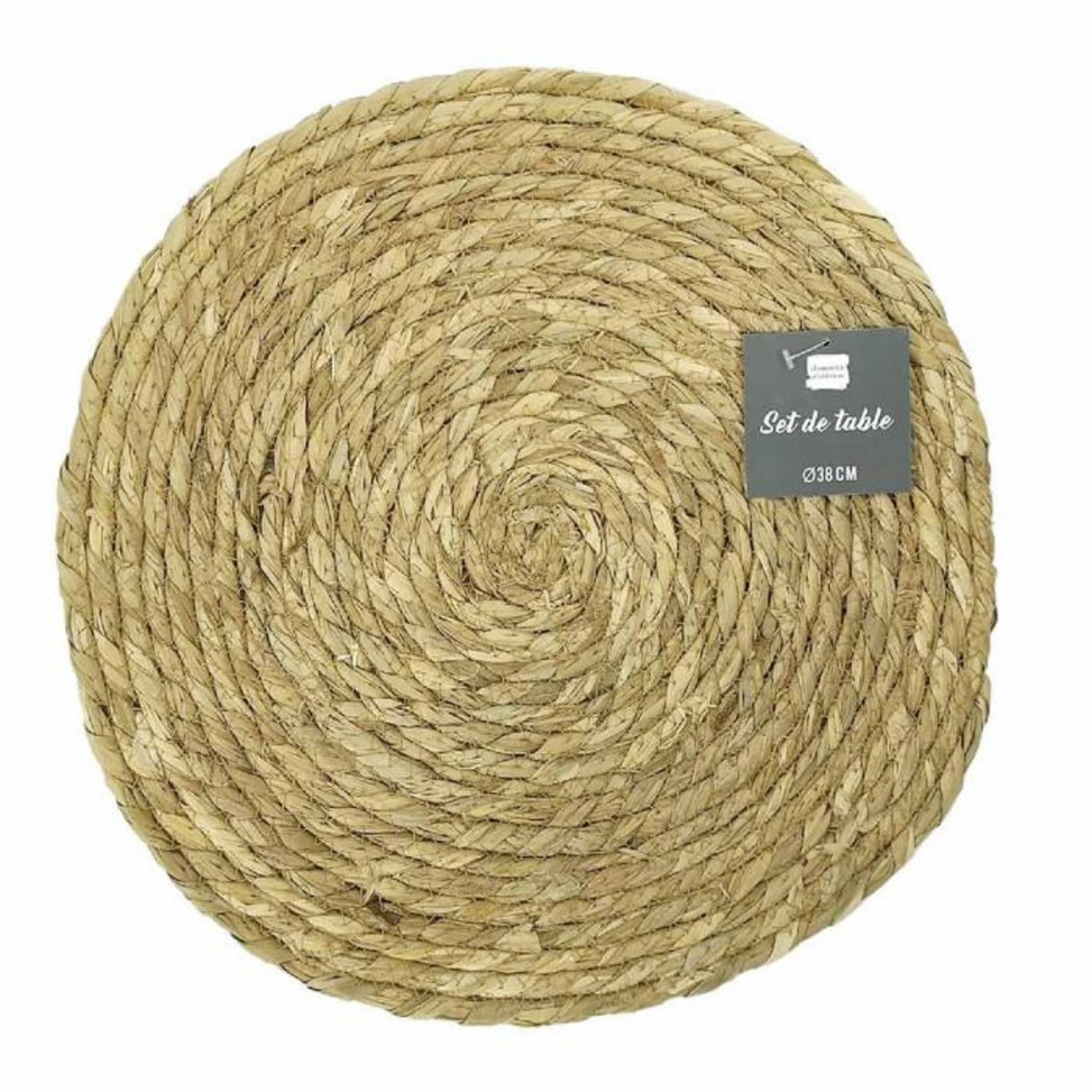 Paris Prix Set de Table Rond  Paille de Jonc  38cm Naturel