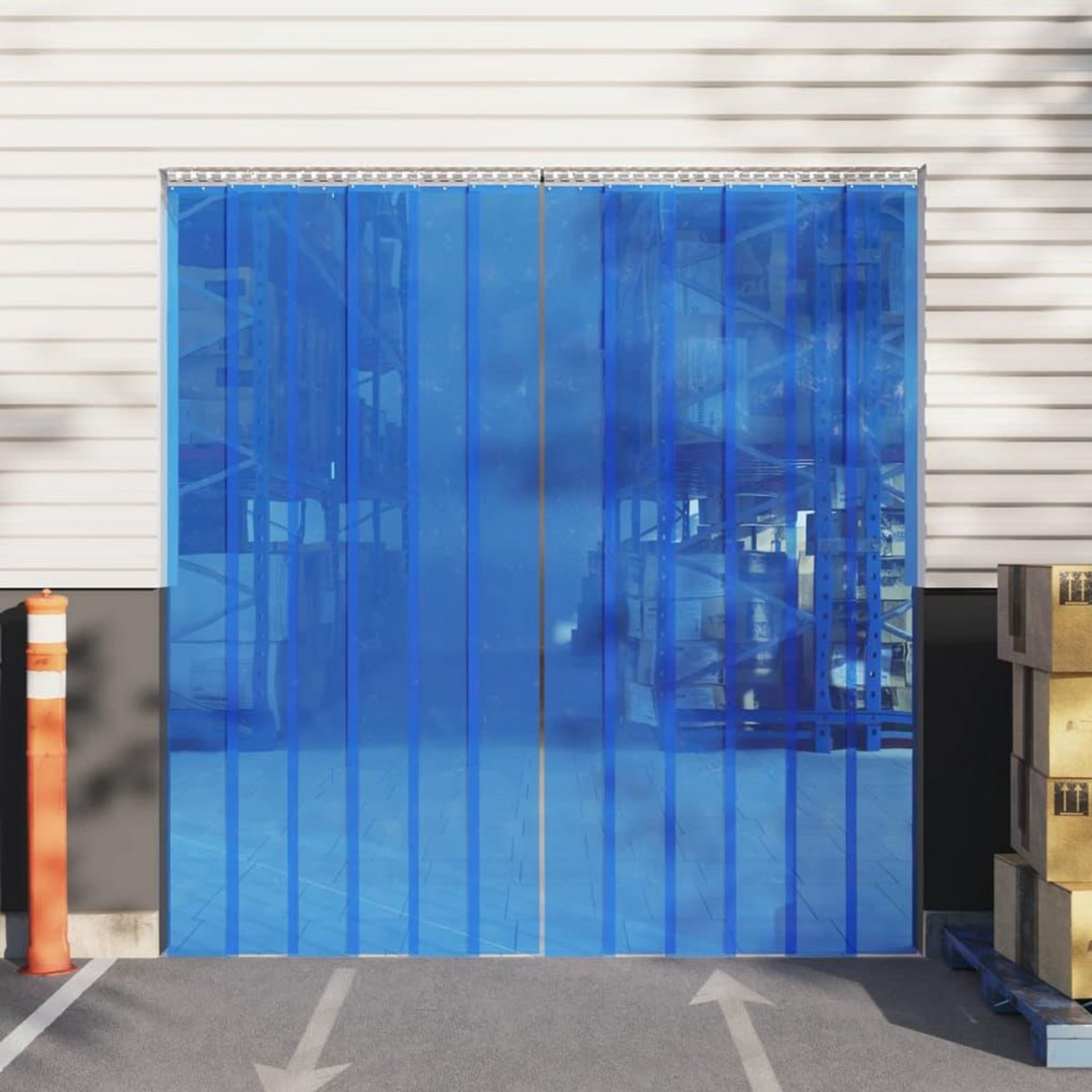 VIDAXL Rideau de porte bleu 200 mmx1,6 mm 25 m PVC