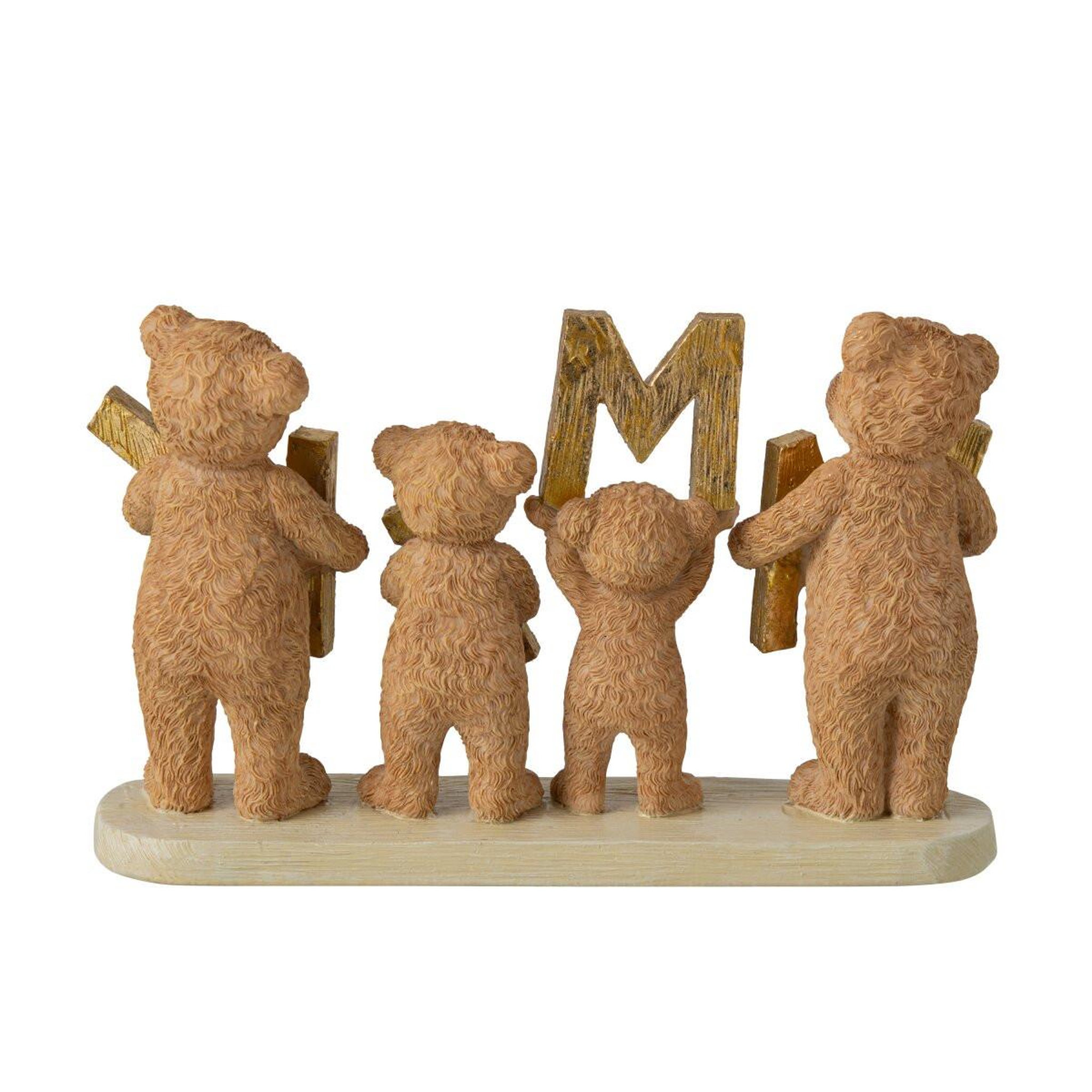 Voir la diapositive 2 : J-LINE Statuette déco ours  family  22cm camel