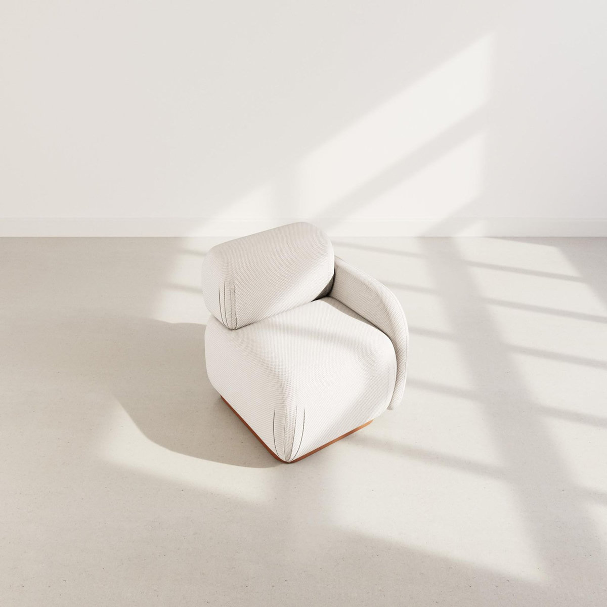 LISA DESIGN Penelope - module d'assise droit en velours texturé