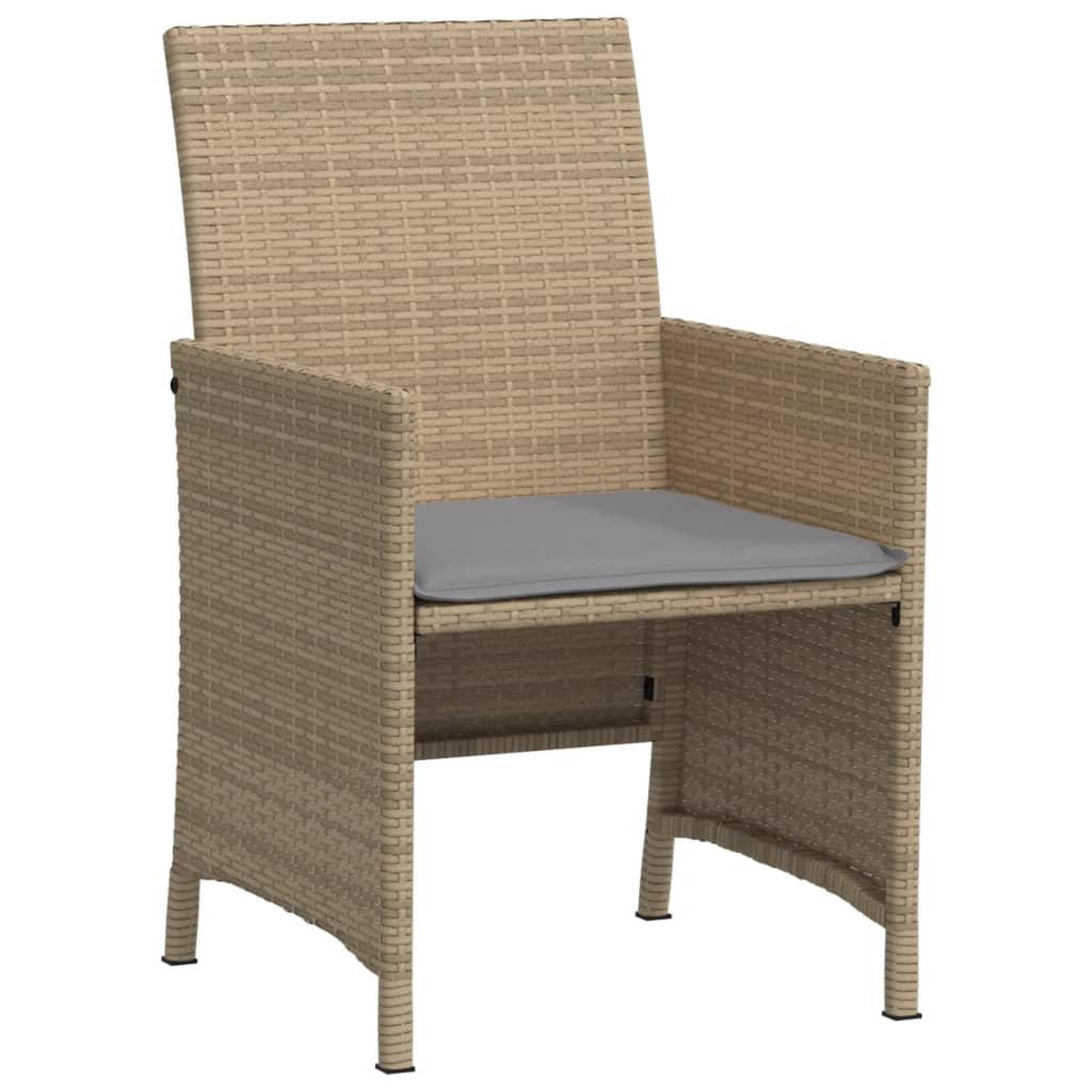Voir la diapositive 5 : VIDAXL Ensemble de bistro 3 pcs coussins melange beige resine tressee