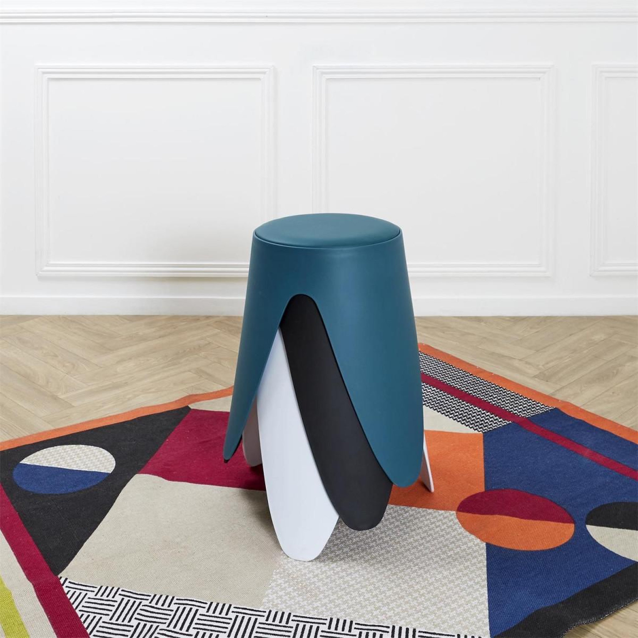 Voir la diapositive 6 : The Home Deco Factory Lot de 6 tabourets empilables  eve  46cm bleu canard