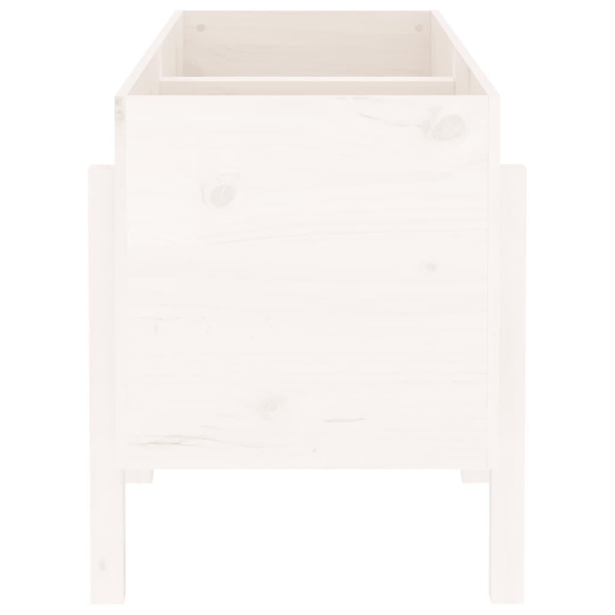 Voir la diapositive 4 : VIDAXL Lit sureleve de jardin blanc 121x50x57 cm bois de pin massif
