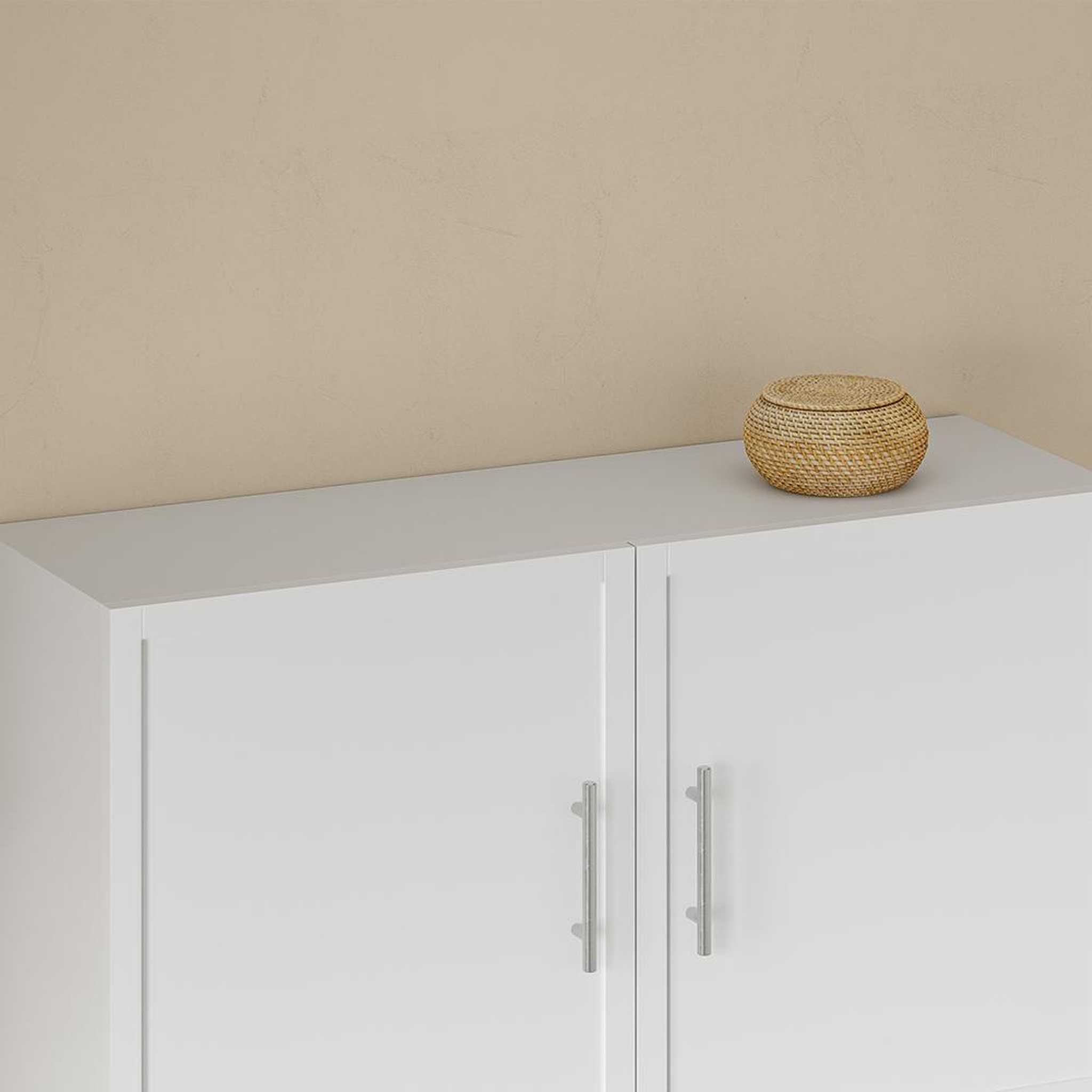 Voir la diapositive 4 : SOBUY Armoire murale 2 portes blanche 90x28.8x70 cm bzr233-w