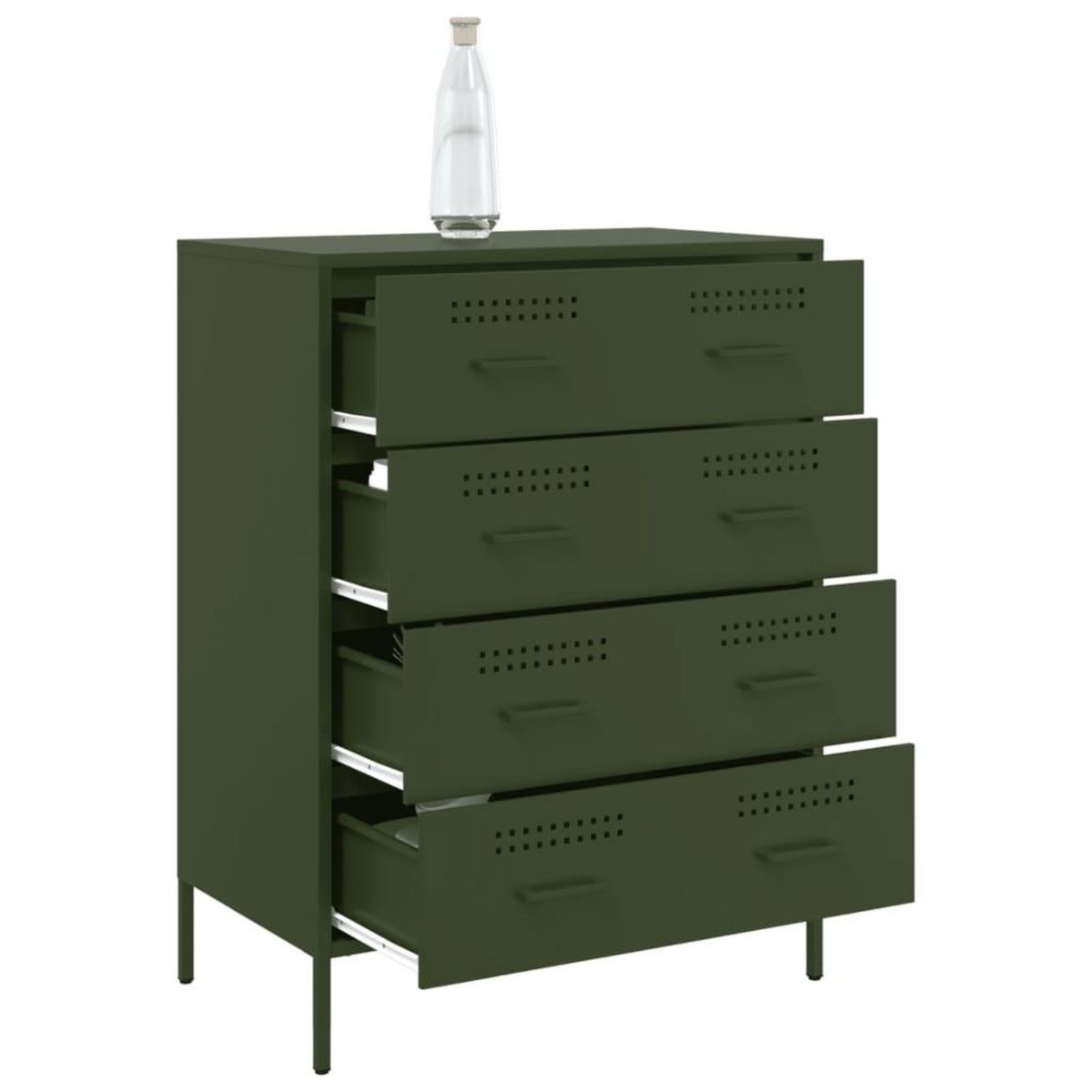 VIDAXL Buffet vert olive 68x39x89 cm acier