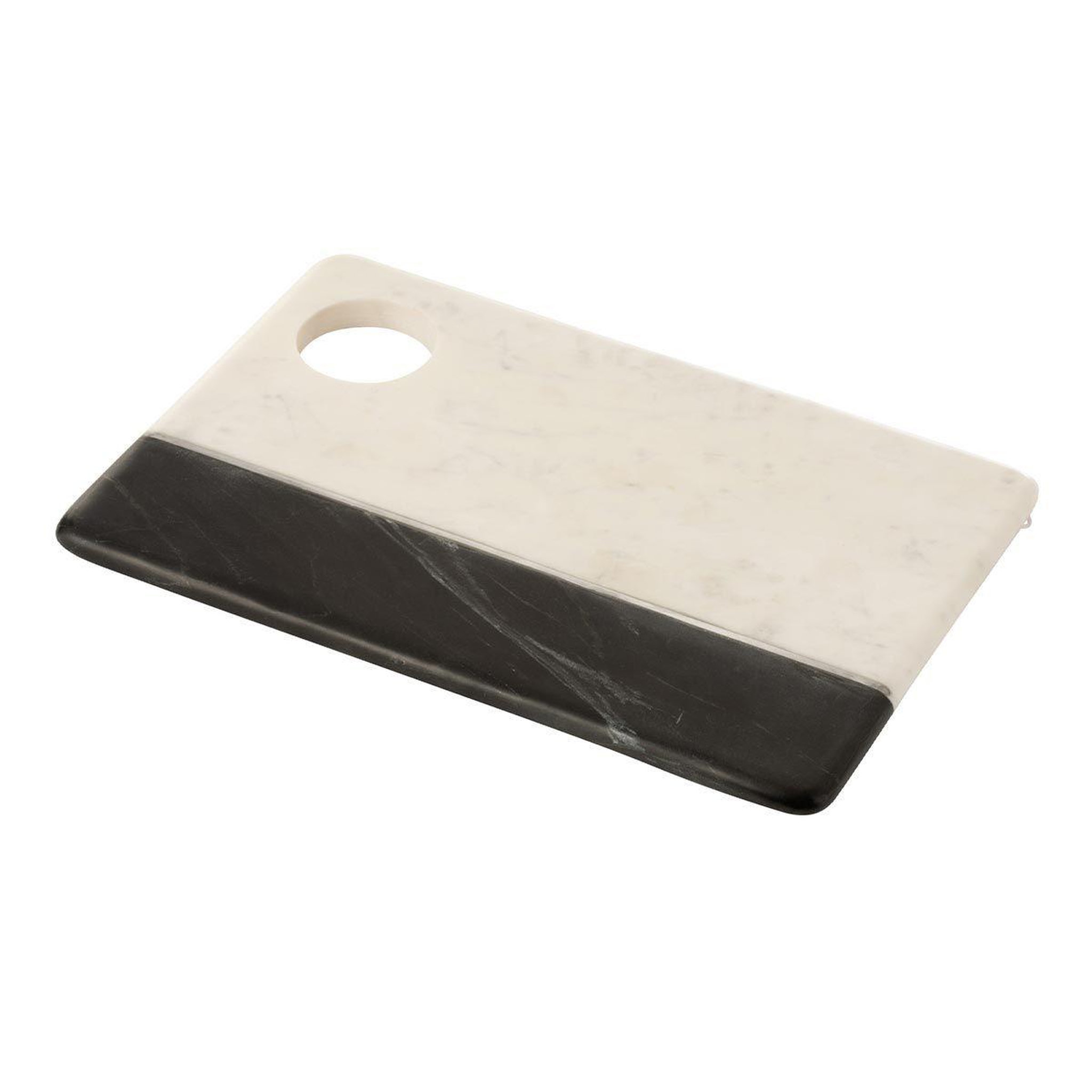 J-LINE Planche rectangulaire marbre  due  30cm noir & blanc