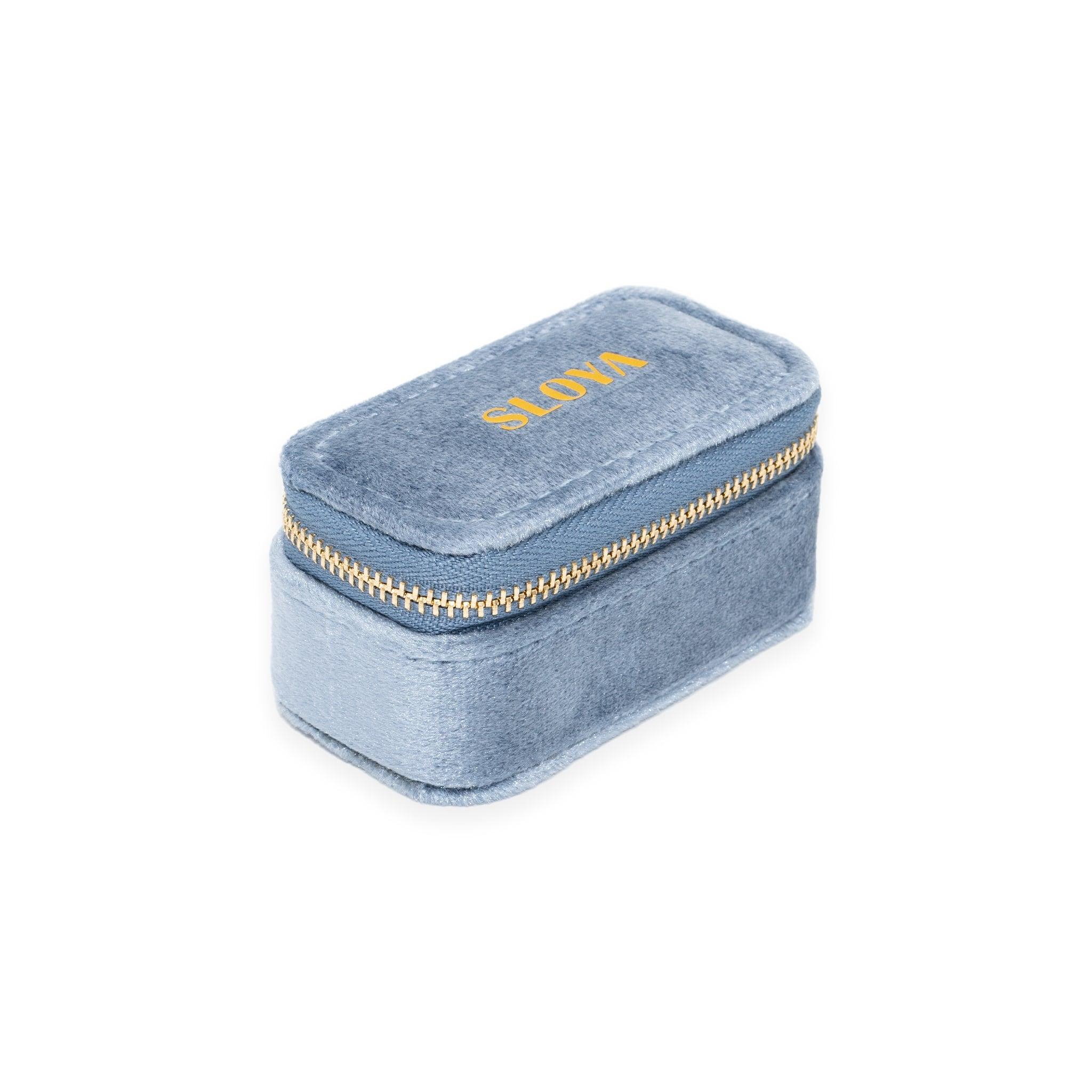 Voir la diapositive 2 : SLOYA Mini boîte à bijoux velours bleu horizon