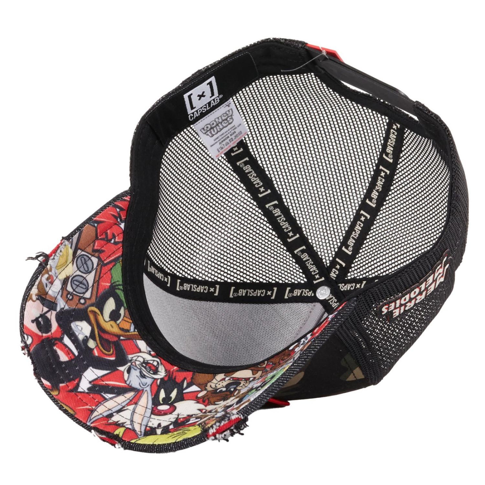 Voir la diapositive 5 : CAPSLAB Casquette homme trucker effet déchiré looney tunes folks