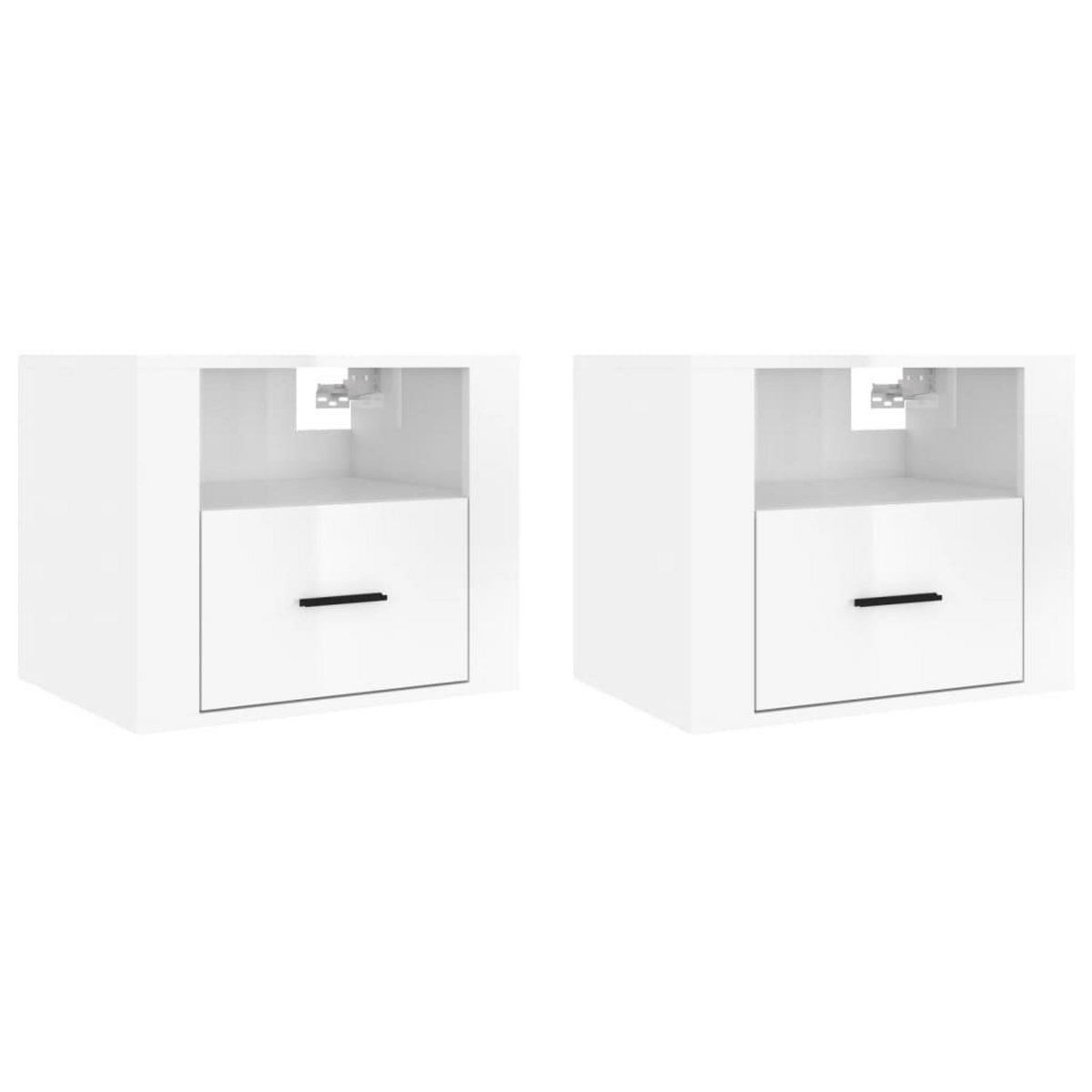 VIDAXL Tables de chevet murales 2 pcs Blanc brillant 50x36x40 cm
