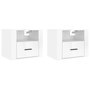 Voir la diapositive 2 : VIDAXL Tables de chevet murales 2 pcs Blanc brillant 50x36x40 cm