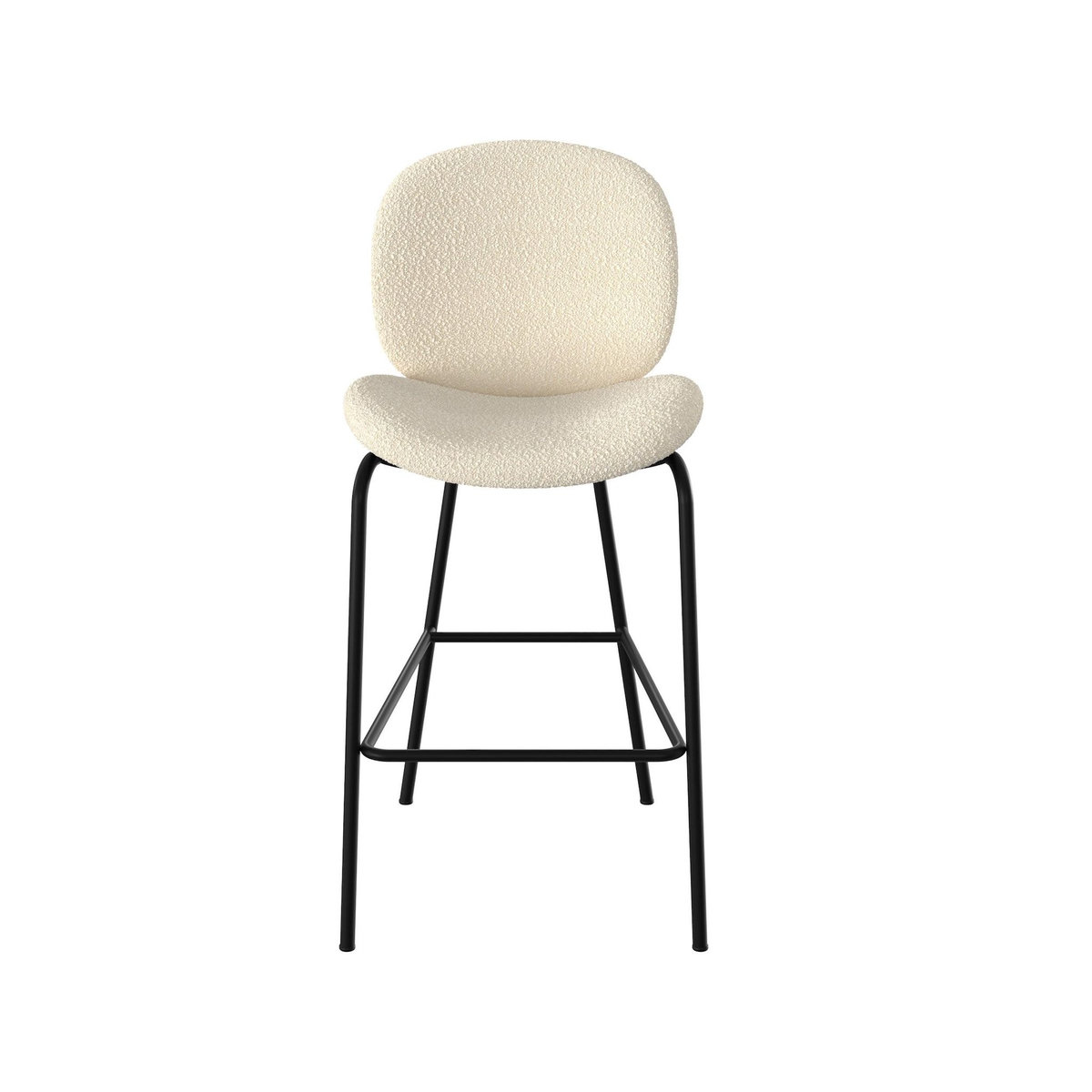 Rendez vous déco Lot de 2 chaises pour îlot central en tissu bouclé beige 63,5 cm - Iris