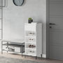 Voir la diapositive 1 : VIDAXL Etagere a chaussures Blanc brillant 40x36x105cm Bois ingenierie