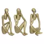 ATMOSPHERA Ensemble de 3 statuettes femme en résine dorée H17
