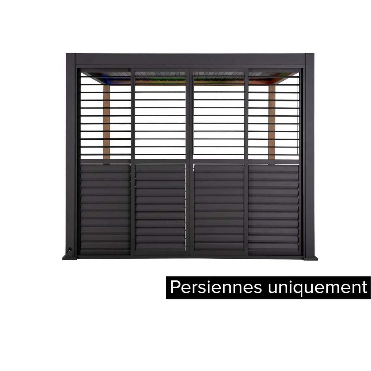 HESPERIDE Persiennes coulissantes pour pergola Evora côté 3 m graphite - Hespéride