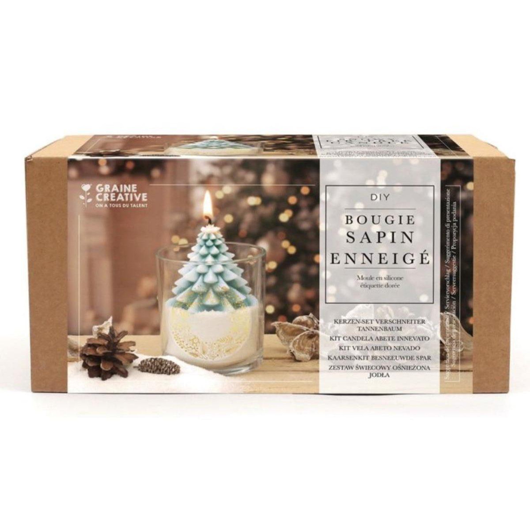 GRAINE CRÉATIVE Kit bougie diy sapin enneige