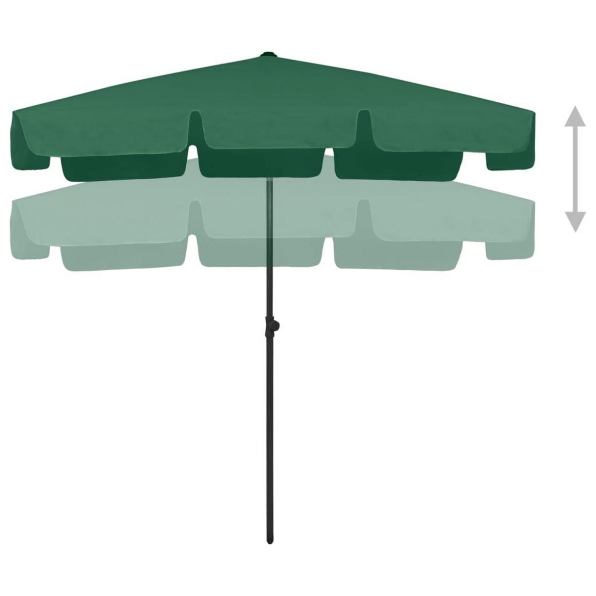 VIDAXL Parasol de plage vert 200x125 cm