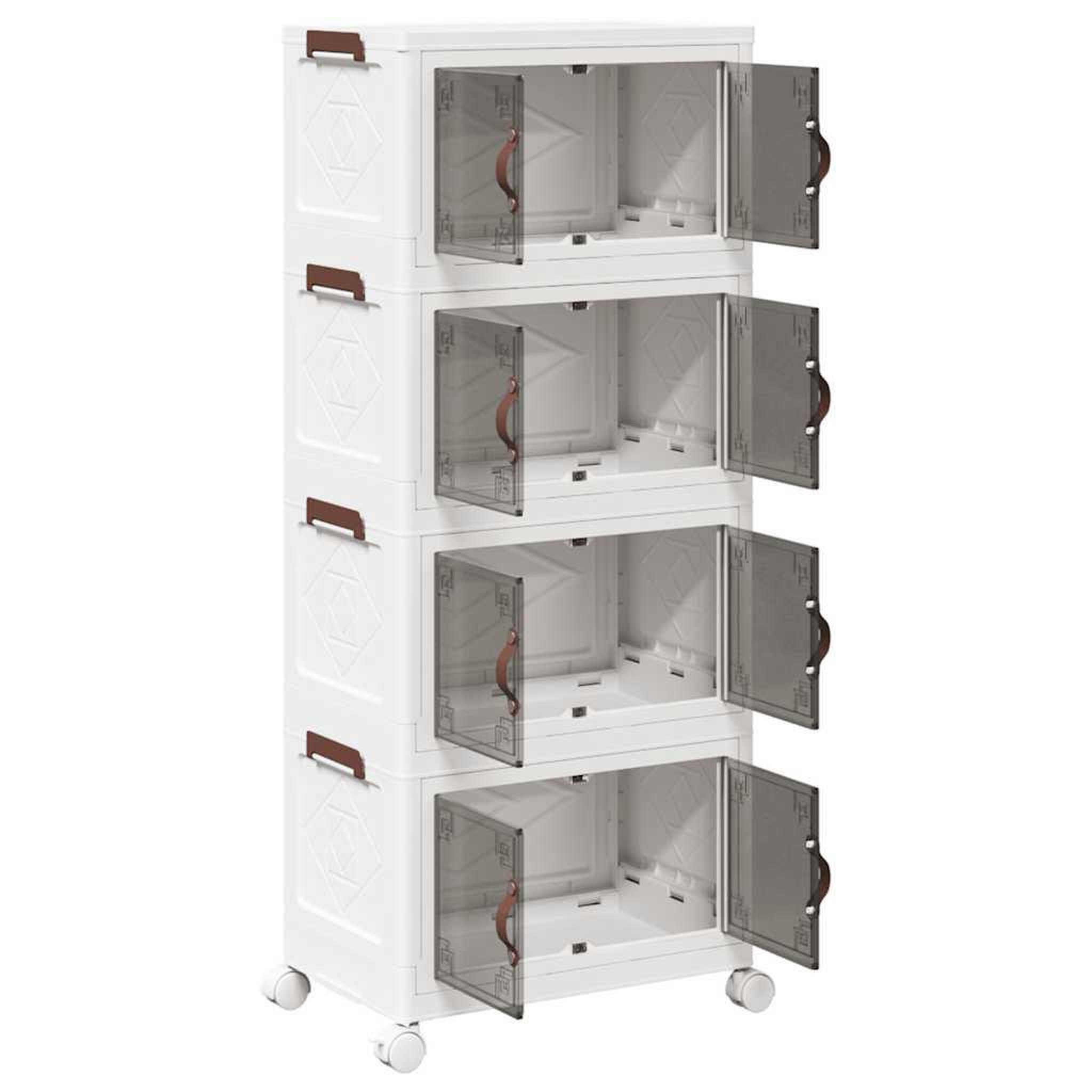 Voir la diapositive 5 : VIDAXL Boîte de rangement empilable avec roues a 4 niveaux 28 L