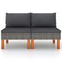 Voir la diapositive 2 : VIDAXL Canapes centraux 2 pcs Resine tressee et bois d'eucalyptus