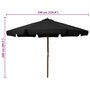 Voir la diapositive 6 : VIDAXL Parasol d'exterieur avec mat en bois 330 cm Noir