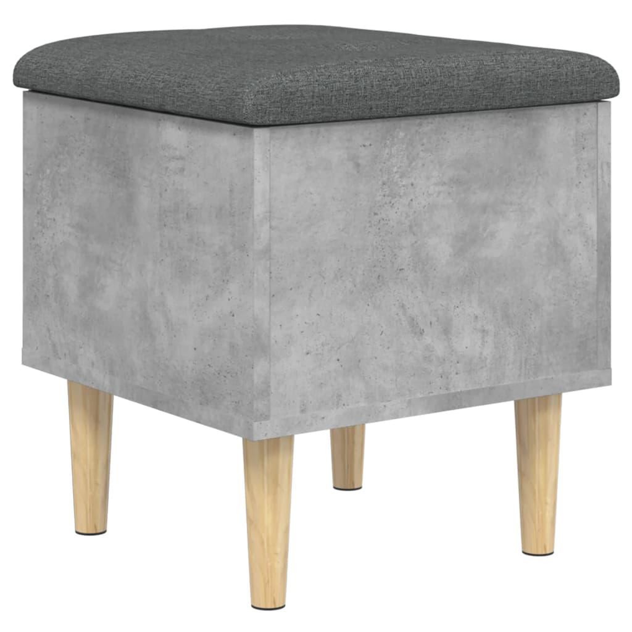 Voir la diapositive 2 : VIDAXL Banc de rangement gris beton 42x42x46 cm bois d'ingenierie