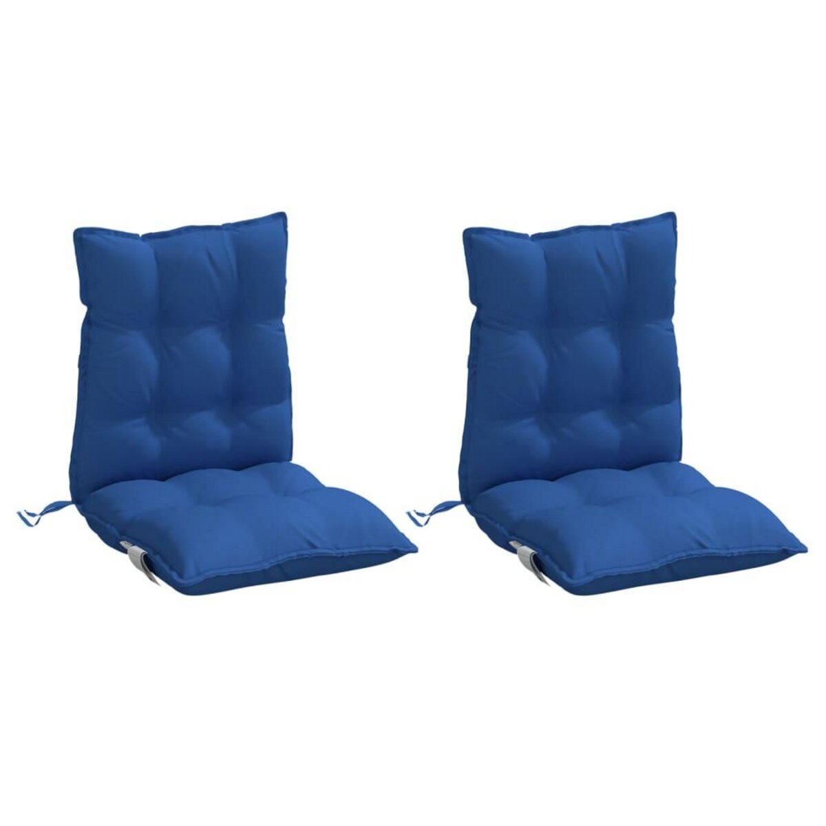 VIDAXL Coussins de chaise a dossier bas lot de 2 bleu royal