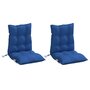 Voir la diapositive 3 : VIDAXL Coussins de chaise a dossier bas lot de 2 bleu royal