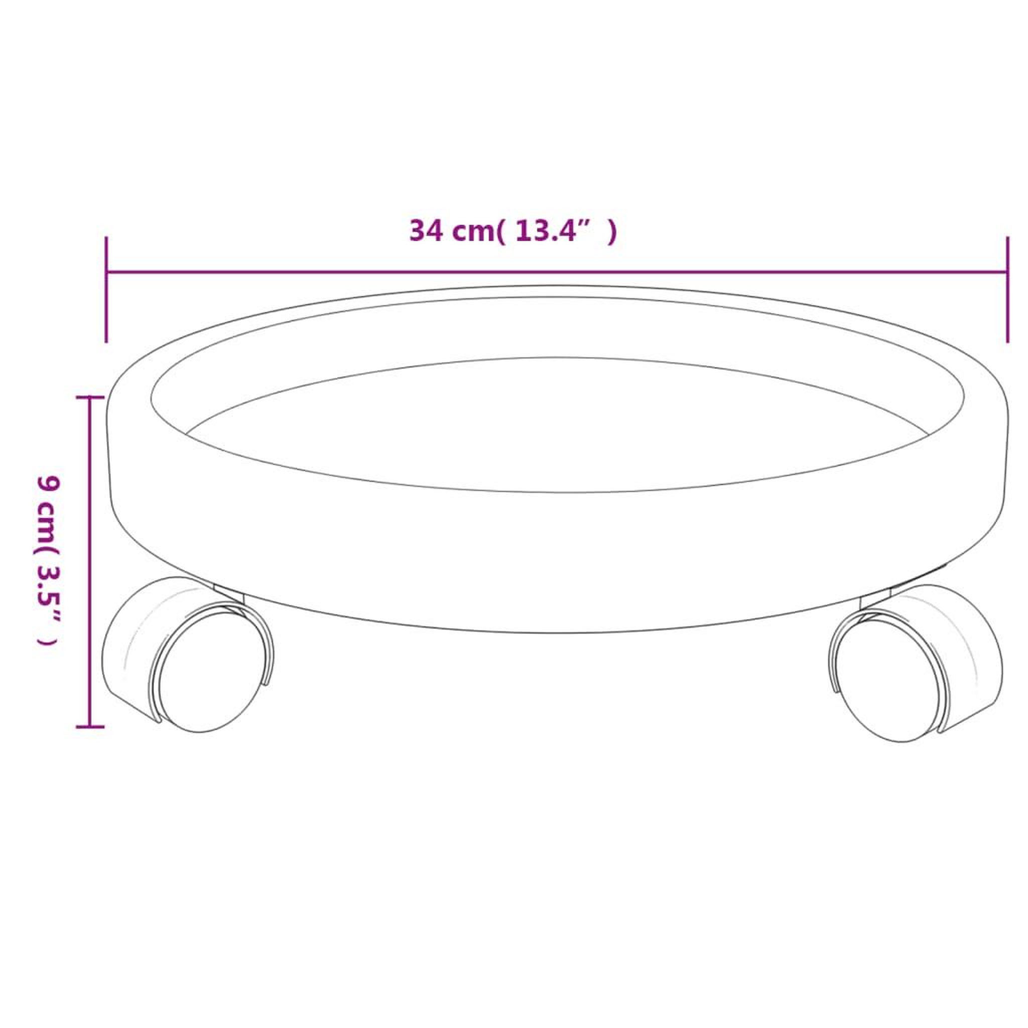 Voir la diapositive 6 : VIDAXL Chariots a plantes avec roues 2 pcs gris diametre 34 cm 35 kg