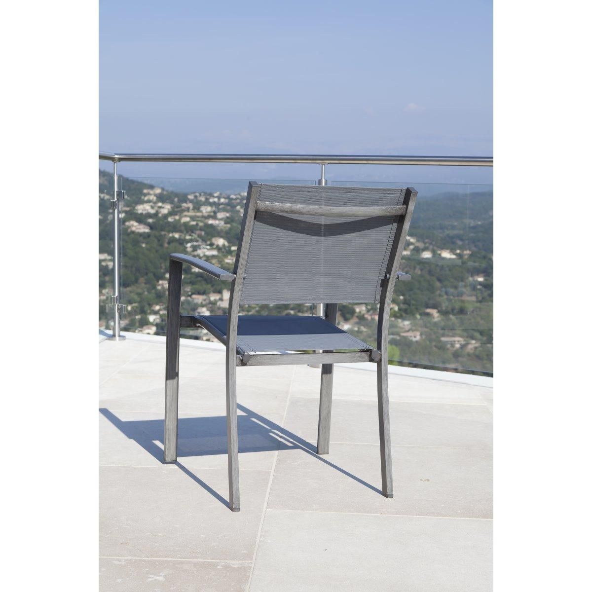 Fauteuil de jardin alumnium textilène PRUNE