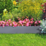 Voir la diapositive 5 : ID MARKET Bordurette de jardin x5 acier gris anthracite vague flexible L. 5 x H. 0.16 M