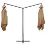 Voir la diapositive 3 : VIDAXL Parasol double avec mat en acier 250 x 250 cm Taupe