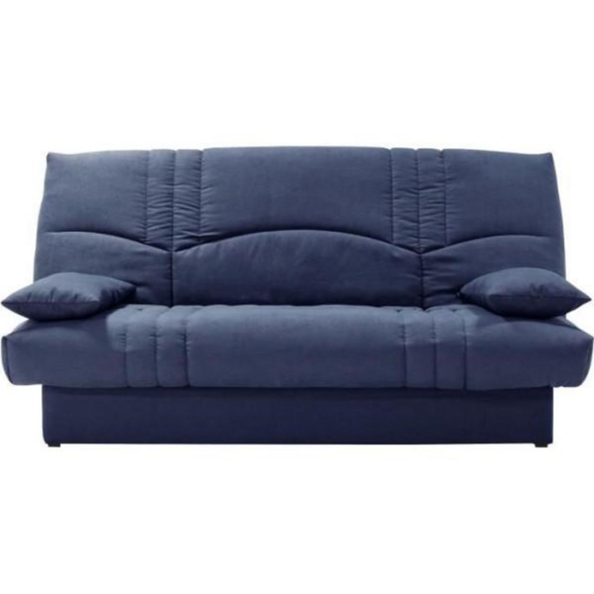 MARKET24 Clic clac 3 places THELMA - Tissu Soro bleu foncé - Couchage 125x190 cm - L190 x P92 x H96 cm