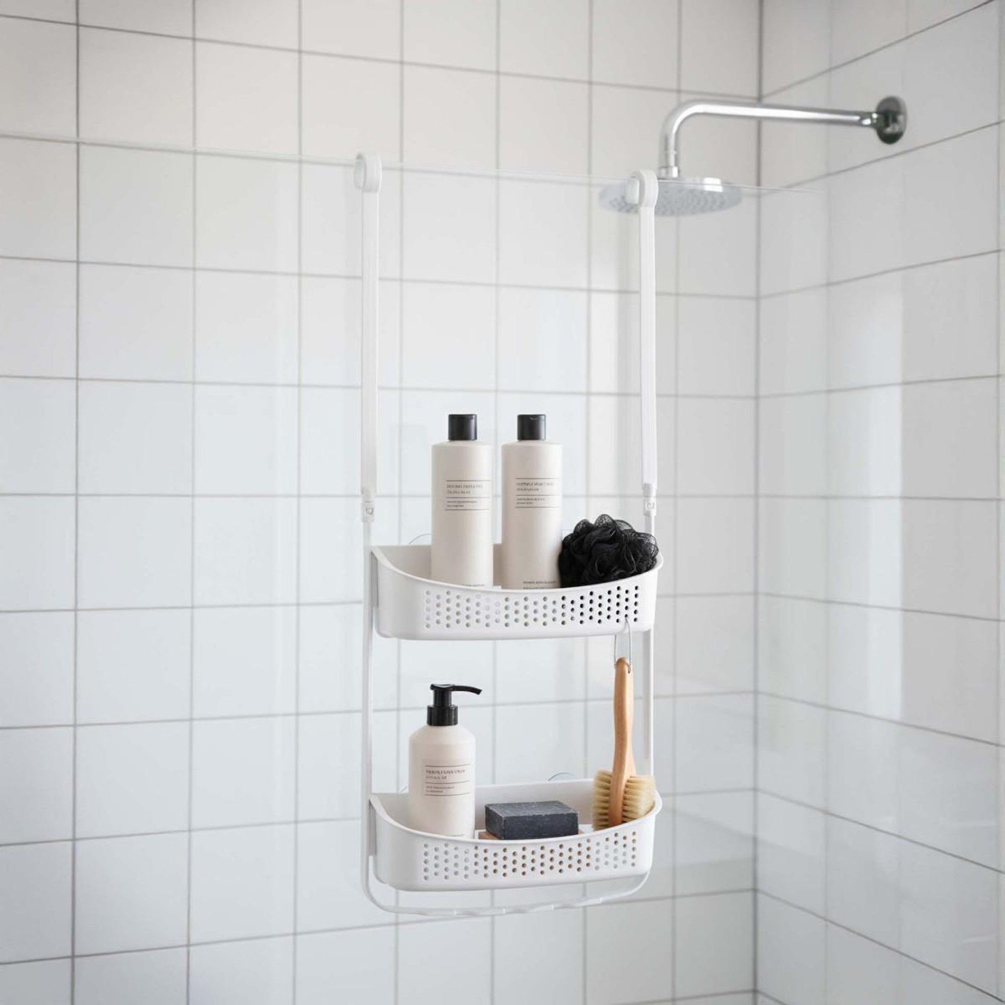 Voir la diapositive 5 : Douceur d'Intérieur Serviteur de douche 2 paniers  vesper  69cm blanc
