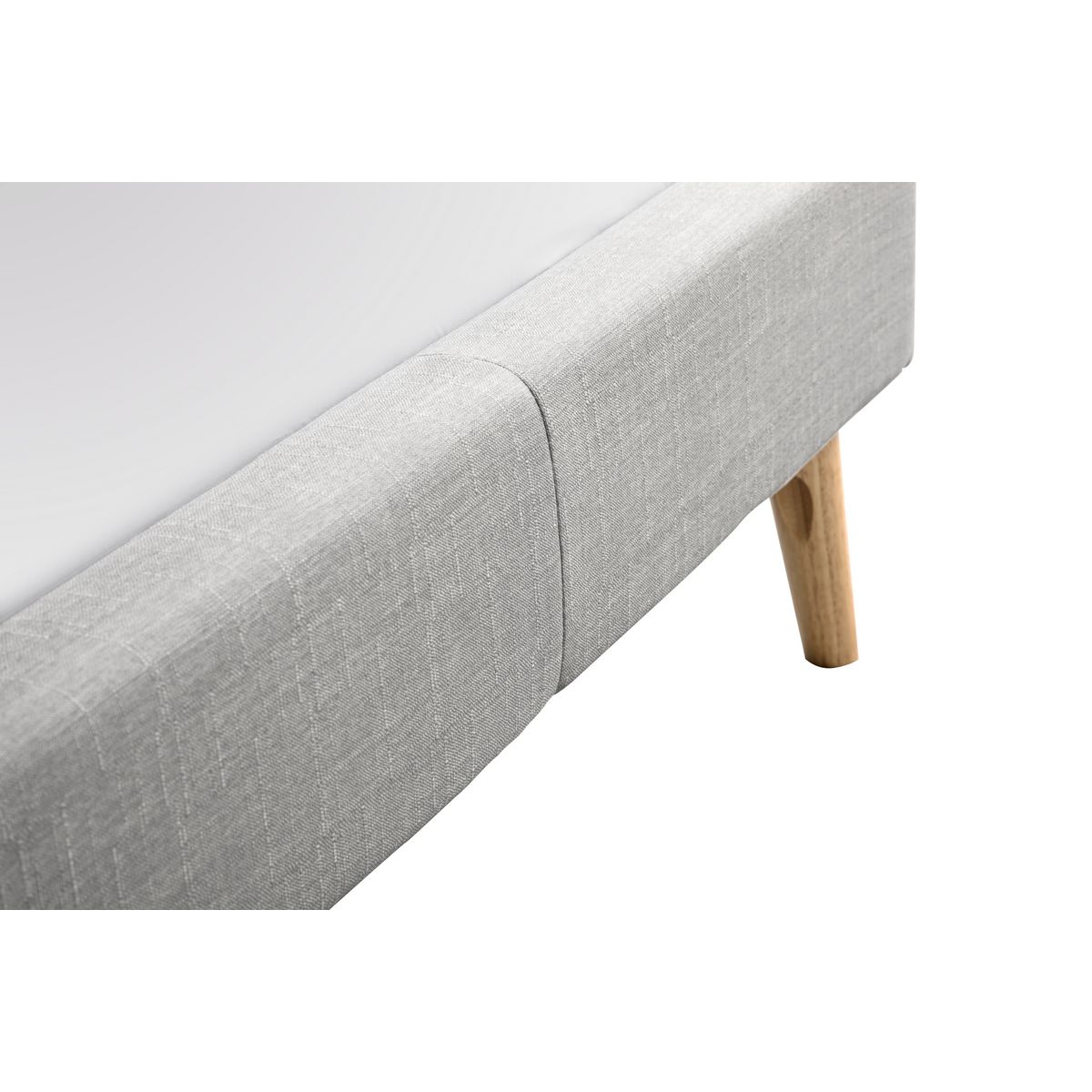 Lit scandinave tissu avec tête de lit et sommier 160x200 cm PORTIMAO