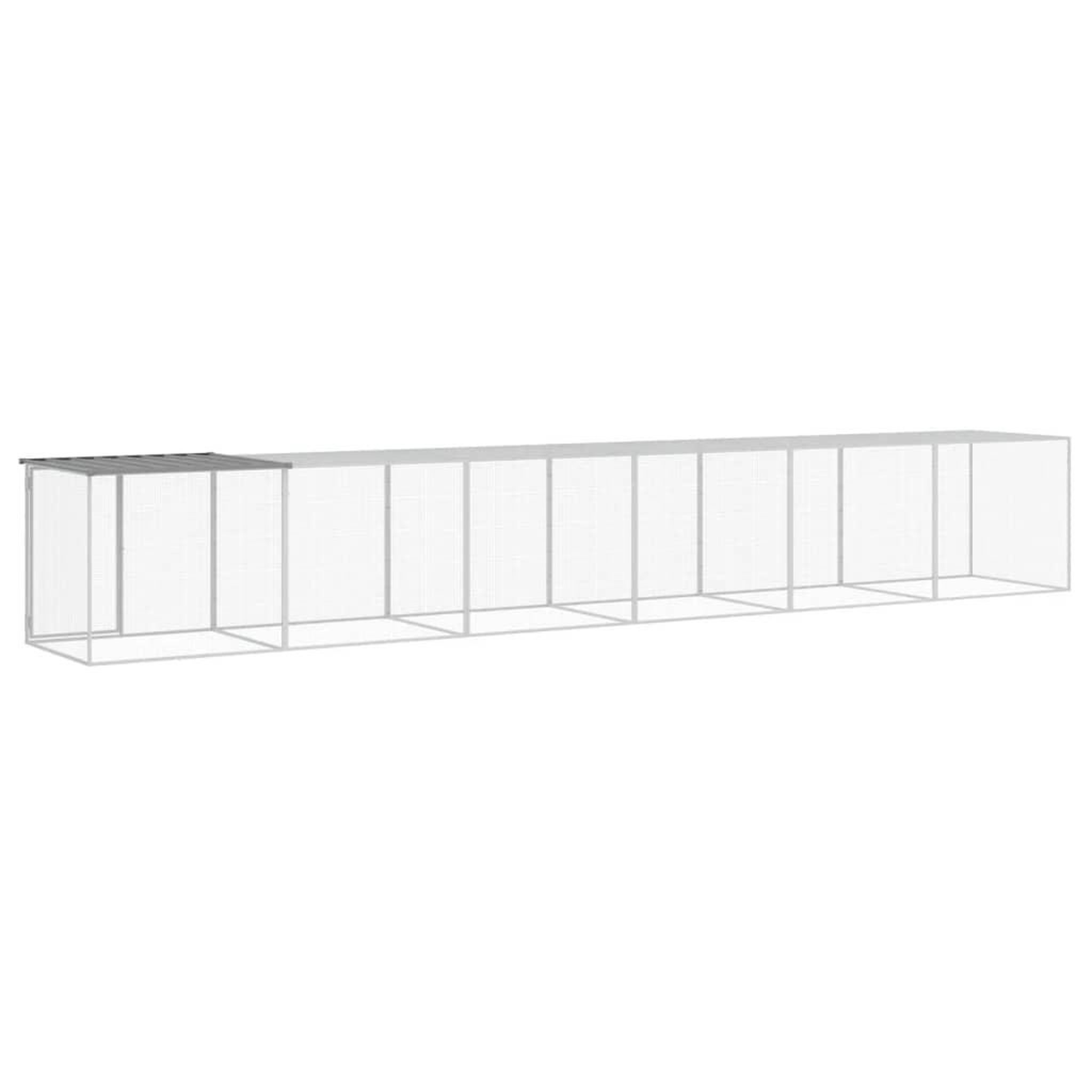 Voir la diapositive 5 : VIDAXL Poulailler avec toit gris clair 603x98x90 cm acier galvanise