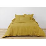 ATELIER DU COTON Parure de drap et drap housse coton 57fils uni. Coloris disponibles : Jaune