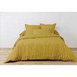 ATELIER DU COTON Parure de drap et drap housse coton 57fils uni. Coloris disponibles : Jaune