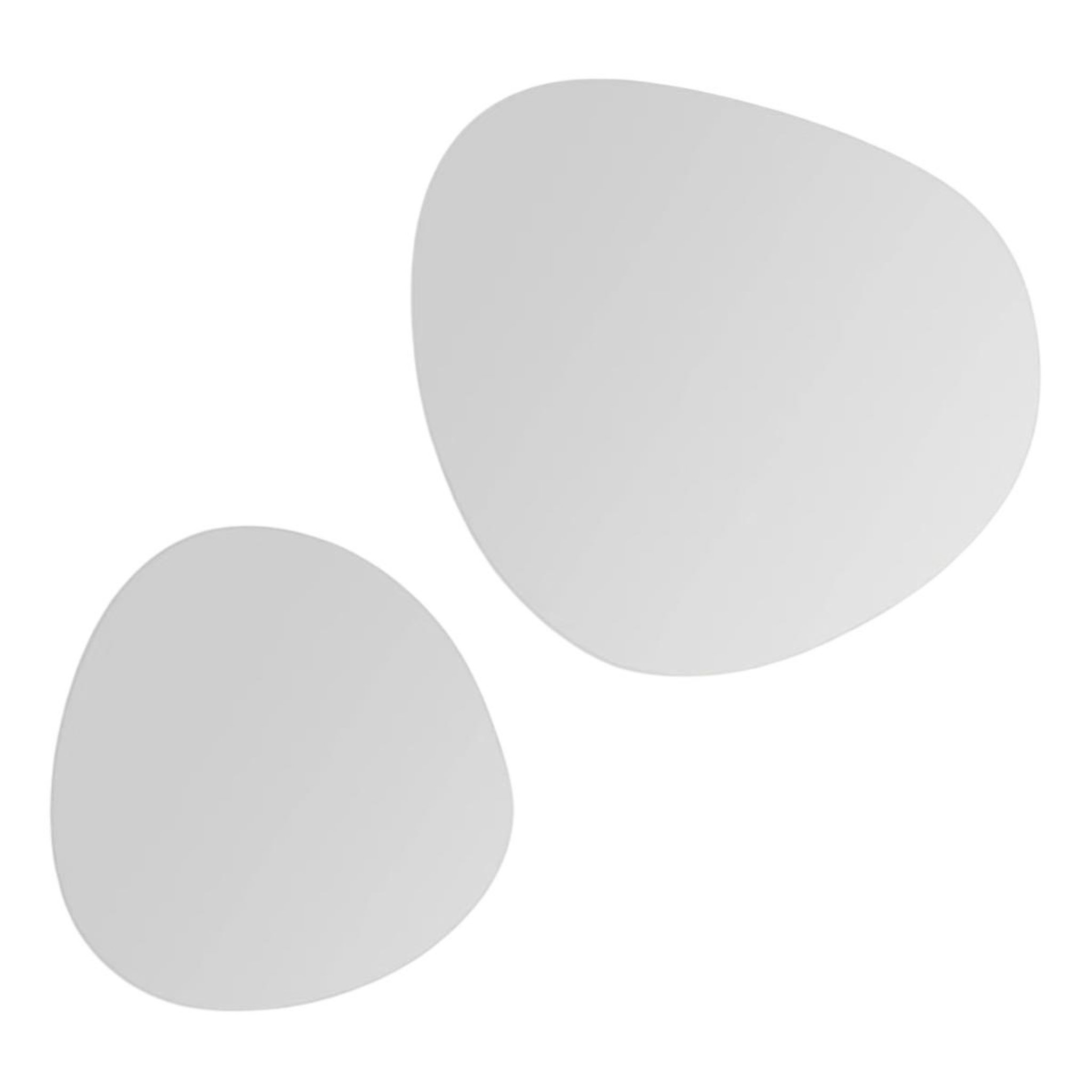 FIVE Lot de 2 Miroirs Adhésifs  Galet  40cm Blanc