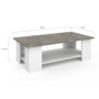 Voir la diapositive 4 : ID MARKET Table basse rectangulaire ELI blanche plateau effet béton